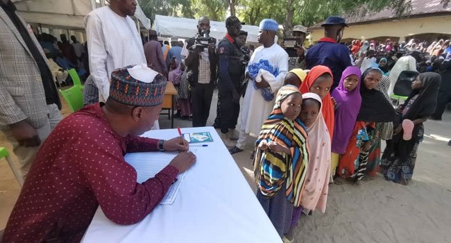 Zulum enrols 1,163 IDPs children in Borno liberated town