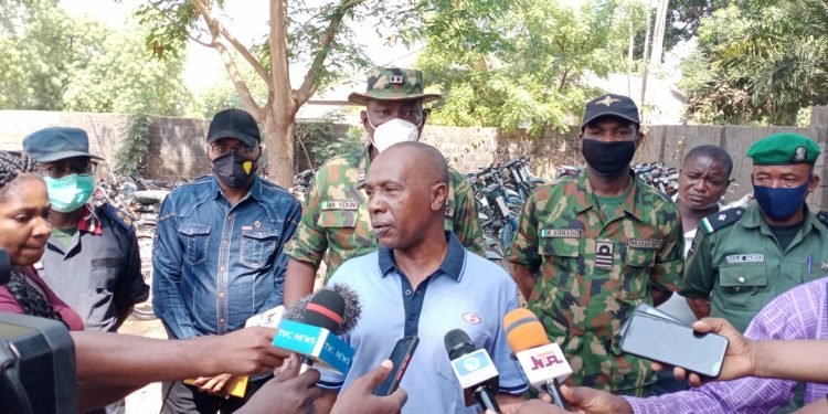 OPWS hands over 78 impounded motorcycles to Benue Govt