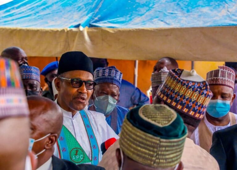 COVID-19: Buhari violates his order on physical distance, mask [Photos]