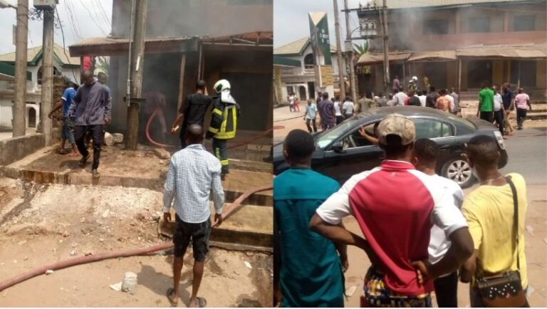 Plaza owned by Anglican Church burnt down in Abia