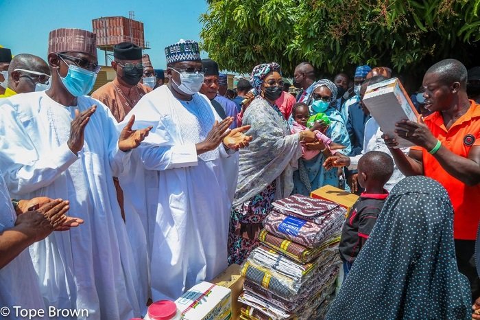 Lawan, senators mark 2nd anniversary with IDPs (PHOTOS)