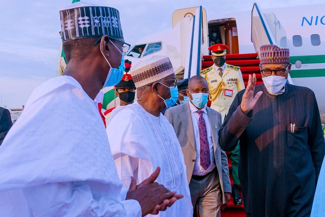 President Buhari Returns From UK Trip