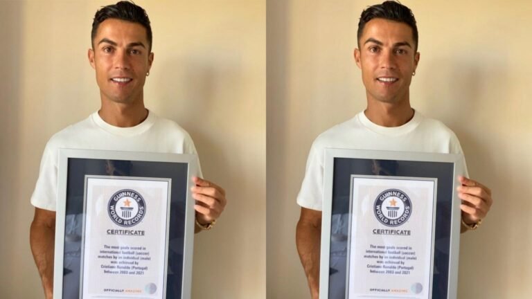 Cristiano Ronaldo receives Guinness World Records certificate
