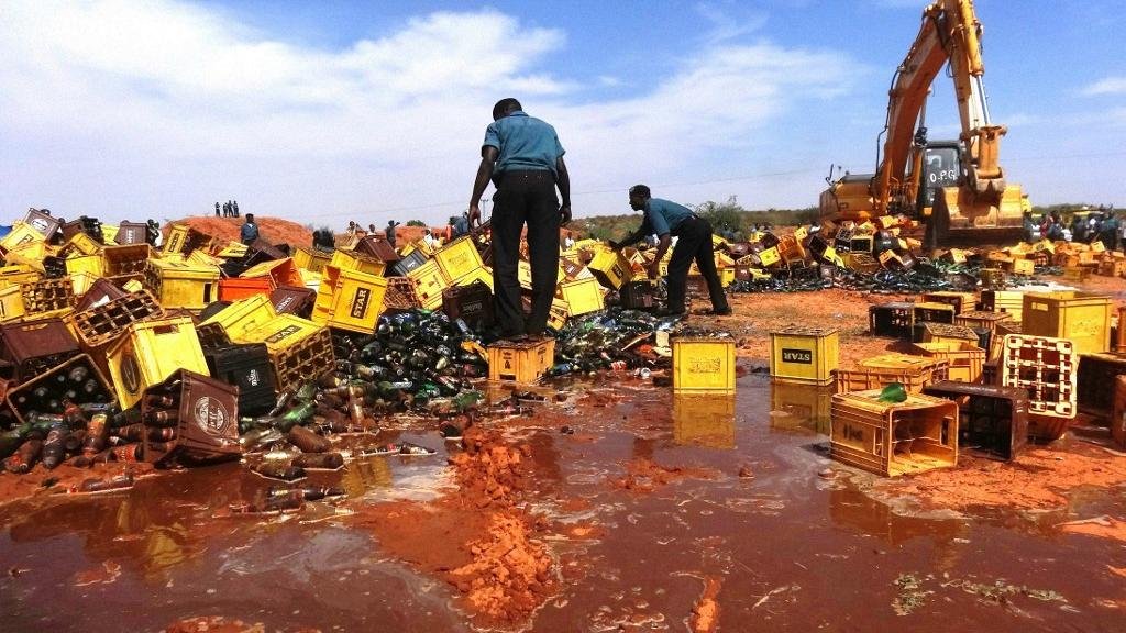 4 million beer bottles were destroyed by the Nigerian police.