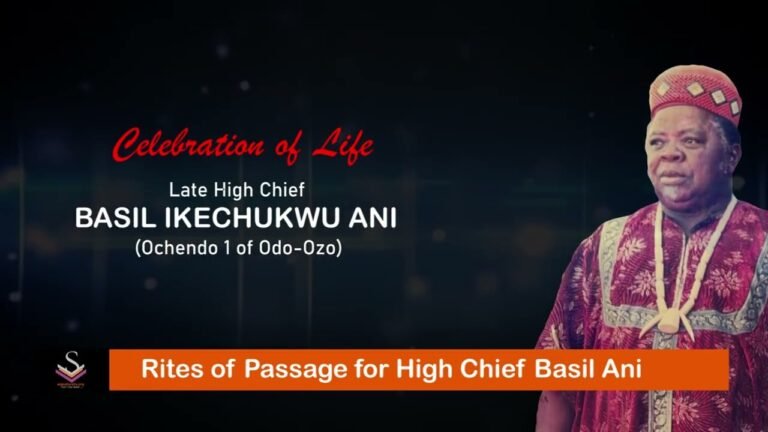 Rites of Passage for High Chief Basil Ani