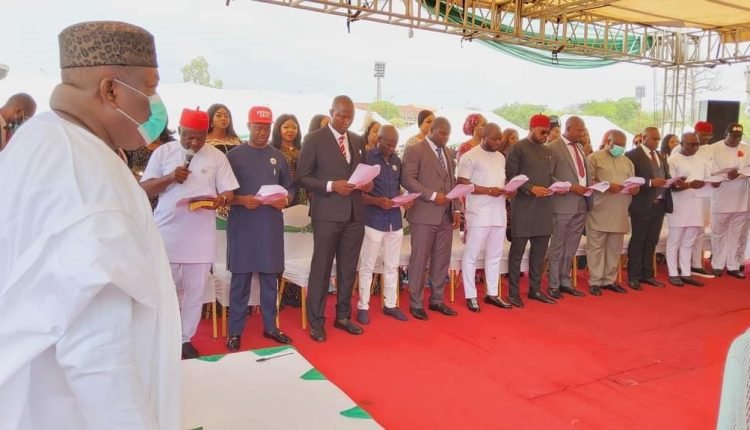 Jubilation In Enugu As Ugwuanyi Inaugurates Newly Elected Council Chairmen, Deputies