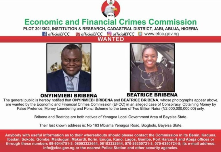 Baraza: EFCC declares Christ Embassy Pastor Miebi Bribena, wife wanted for ‘N2bn fraud’