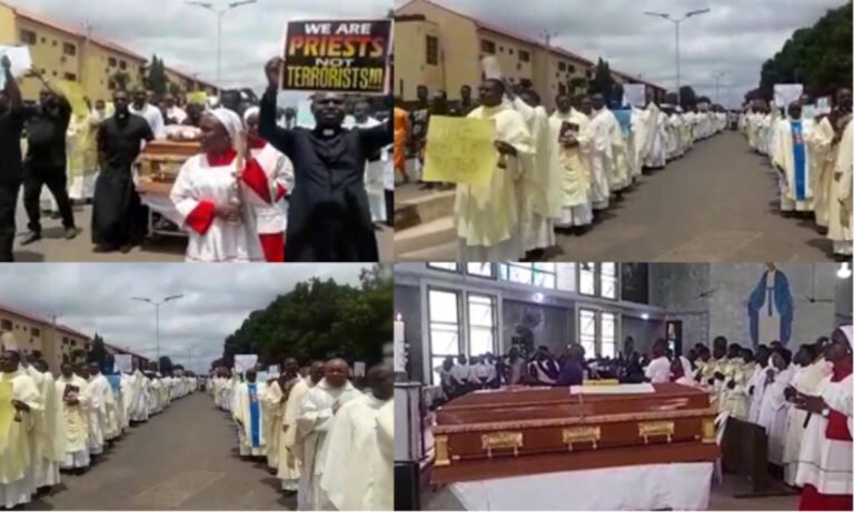 Over 700 Catholic priests protest at burial of Fr Vitus Borogo