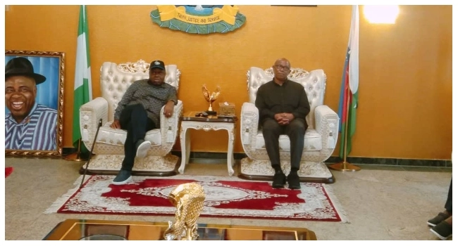 Peter Obi Visits Diri Over Bayelsa Floods, Ask FG To Declare Emergency