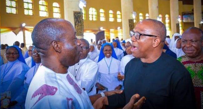 2023: Soludo, Obi Embrace In Awka