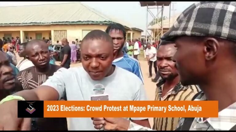 2023 Elections: Crowd Protest at Mpape Primary School, Abuja