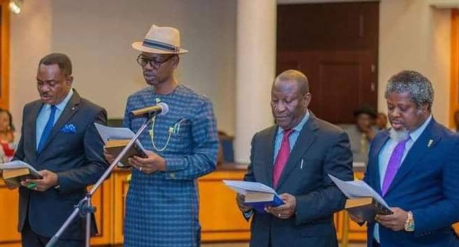 Fubara Swears In Head Of Service, Reassigns Four Ex-Commissioners