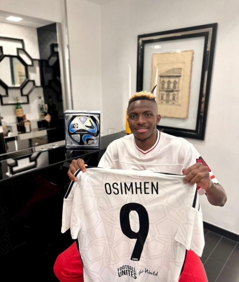 FIFA honours Osimhen with special jersey, ball