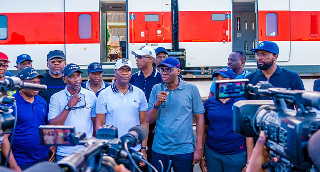 PHOTOS: Sanwo-Olu Inspects Lagos Red Line Rail Infrastrutcure