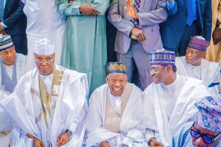 PHOTOS: How Damagum’s Daughter ‘Reunited’ Atiku, Ganduje After Supreme Court Verdict