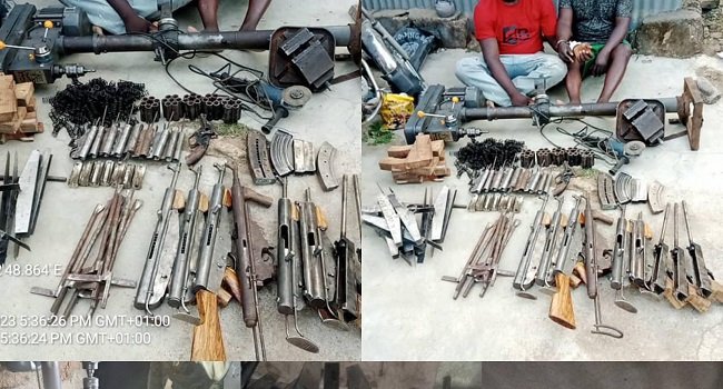 Troops Recover Cache Of Arms At Illegal Weapon Manufacturing Factory In Plateau
