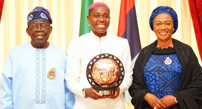 Tinubu, Wife Host Oshoala, Salute Nigerian Women’s Achievements In Sports