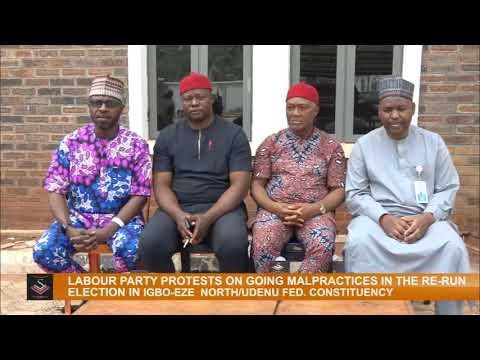 Labour Party Protests On Going Malpractices In The Rerun Election In IgboEze North Udenu Federal Constituency