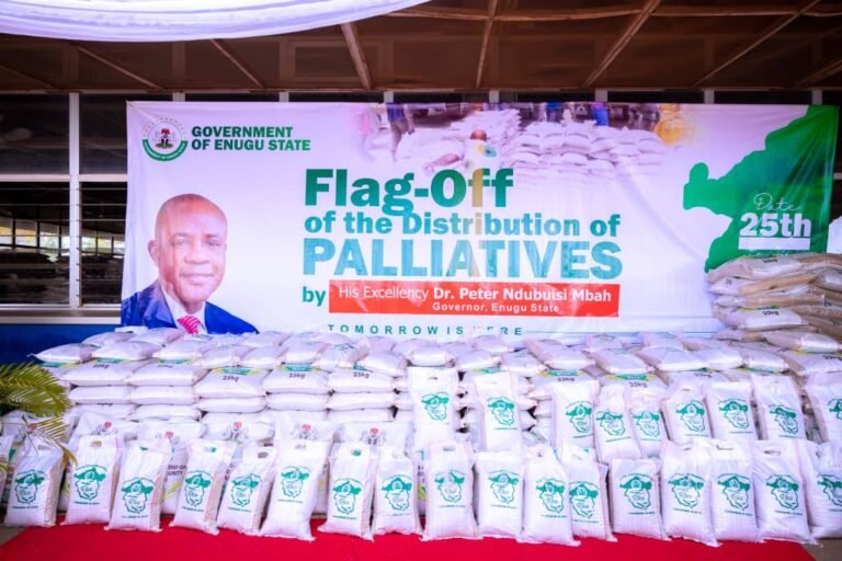 GOVERNOR PETER MBAH DISTRIBUTES PALLIATIVES TO ENUGU CITIZENS