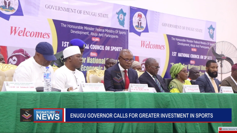 ENUGU GOVERNOR CALLS FOR GREATER INVESTMENT IN SPORTS – WATCH VIDEO