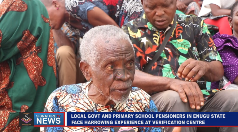 LOCAL GOVT AND PRIMARY SCHOOLS PENSIONERS IN ENUGU STATE FACE HARROWING EXPERIENCE AT VERIFICATION CENTRE – WATCH VIDEO