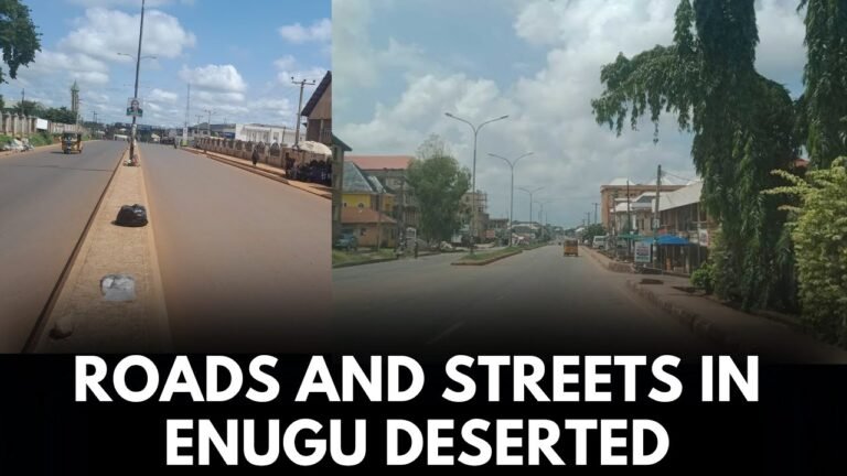 STREETS OF ENUGU DESERTED OVER SIT AT HOME ORDER – WATCH VIDEO