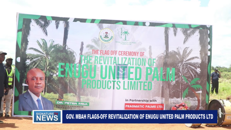 GOV MBAH FLAGS-OFF REVITALIZATION OF ENUGU UNITED PALM PRODUCTS LTD – WATCH VIDEO