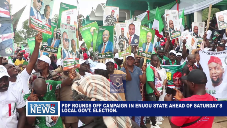 PDP ROUNDS OFF CAMPAIGN IN ENUGU STATE AHEAD OF SATURDAY’S LOCAL GOVT. ELECTION – WATCH VIDEO