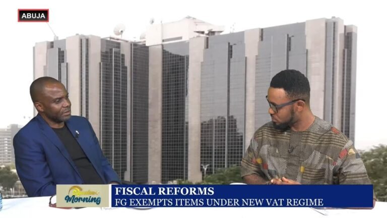 FISCAL REFORMS: FG EXEMPTS ITEMS UNDER NEW VAT REGIME – WATCH VIDEO