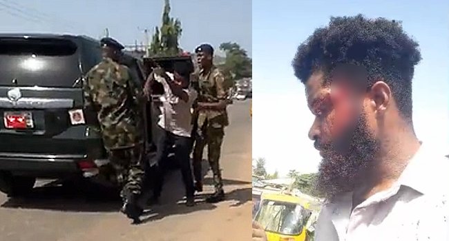 PHOTOS: Soldiers Brutalise Civilian For ‘Overtaking’ Vehicle As Acting COAS Orders Investigation