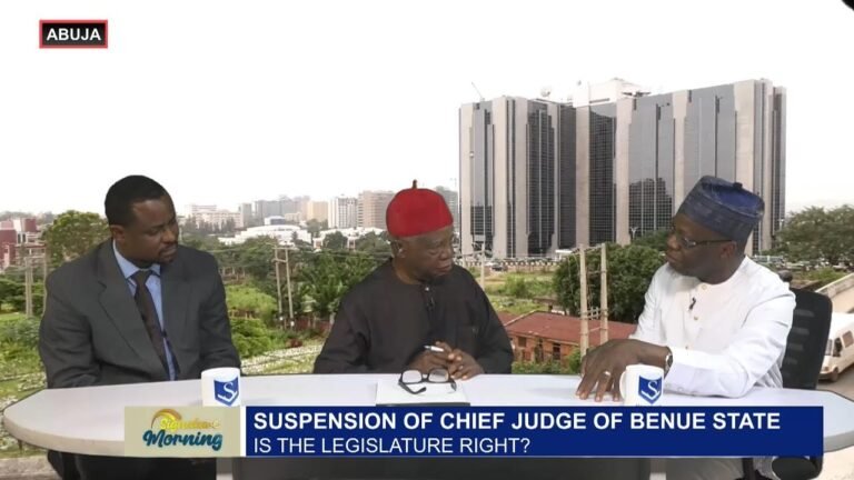 SIGNATURE MORNING: SUSPENSION OF CHIEF JUDGE OF BENUE STATE: IS THE LEGISLATURE RIGHT? -WATCH VIDEO