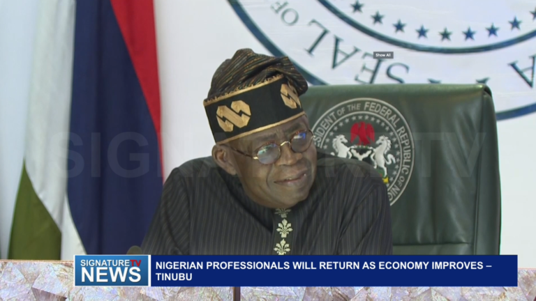 NIGERIAN PROFESSIONALS WILL RETURN AS ECONOMY IMPROVES – TINUBU – WATCH VIDEO