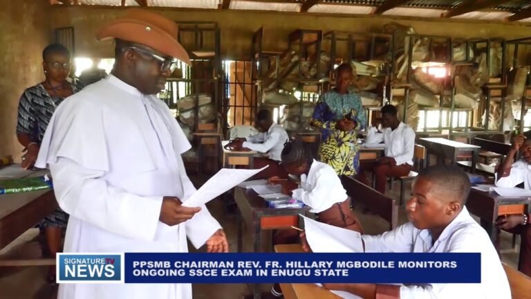 PPSMB CHAIRMAN REV. FR. HILLARY MGBODILE MONITORS ONGOING SSCE EXAM IN ENUGU STATE – WATCH VIDEO