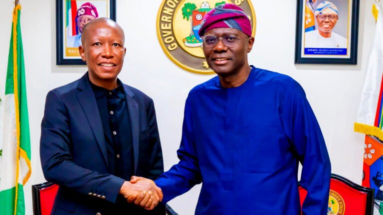 South Africa Opposition Leader Malema Visits Sanwo-Olu