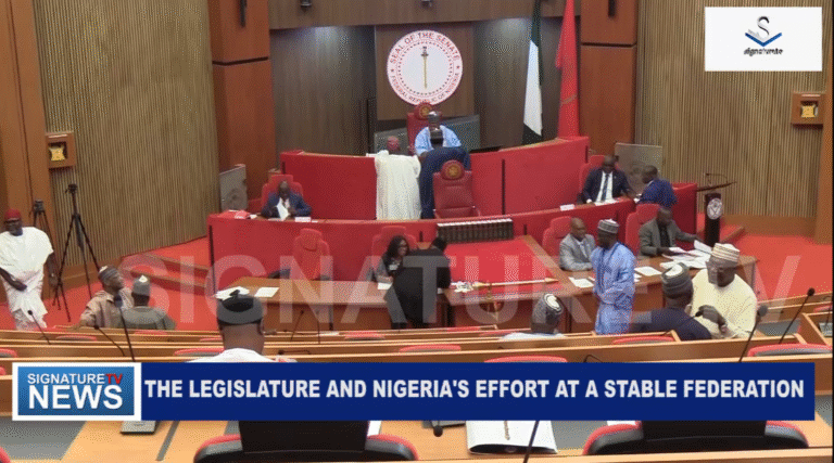 THE LEGISLATURE AND NIGERIA’S EFFORT AT A STABLE FEDERATION- WATCH VIDEO