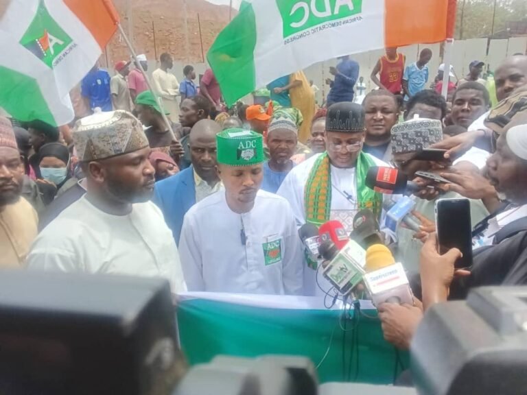 Nafiu Bala-Led ADC Members Protest At INEC HQ Over Chairmanship Dispute