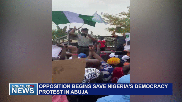 OPPOSITION BEGINS SAVE NIGERIA’S DEMOCRACY PROTEST IN ABUJA – WATCH VIDEO