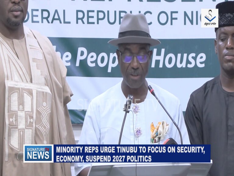 ‎MINORITY REPS URGE TINUBU TO FOCUS ON SECURITY, ECONOMY, SUSPEND 2027 POLITICS
