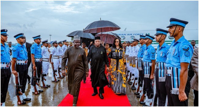 VP Shettima Arrives In India For 18th BRICS Summit