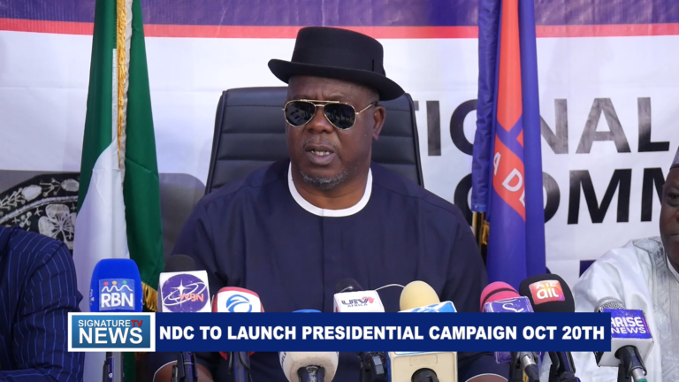 NDC TO LAUNCH PRESIDENTIAL CAMPAIGN OCT 20TH